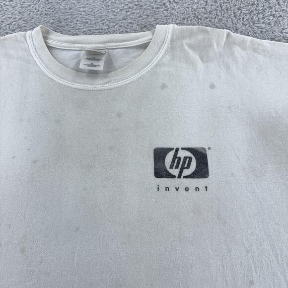 HP 1:1 Computing Shirt Mens XL White Promo Tech Logo Tee Gildan Ultra Cotton - Picture 3 of 10
